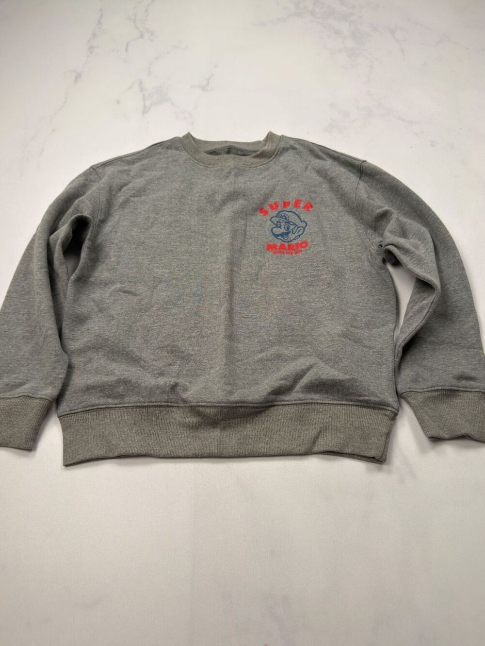 Old Navy Super Mario Sweatshirt Gray 2010s Streetwear Graphic - Boys M
